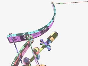 Lever action compound bow drawn 3D Model