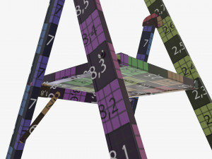 Lightweight foldable stepladder Modelo 3D