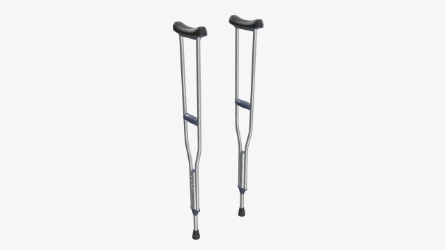Lightweight underarm crutches 3D Model .c4d .max .obj .3ds .fbx .lwo .lw .lws