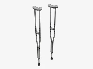 Muletas ligeras para las axilas Modelo 3D