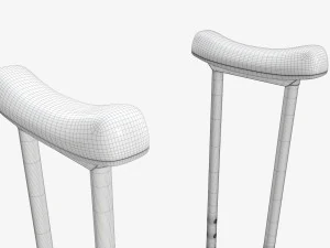 Muletas ligeras para las axilas Modelo 3D