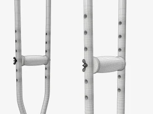 Muletas ligeras para las axilas Modelo 3D