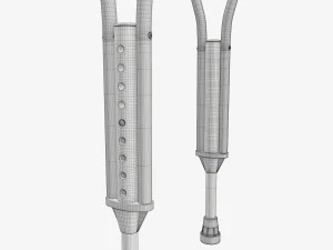 Muletas ligeras para las axilas Modelo 3D