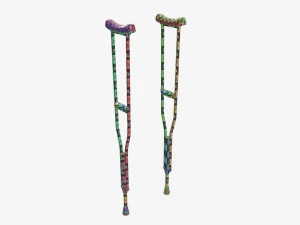 Muletas ligeras para las axilas Modelo 3D