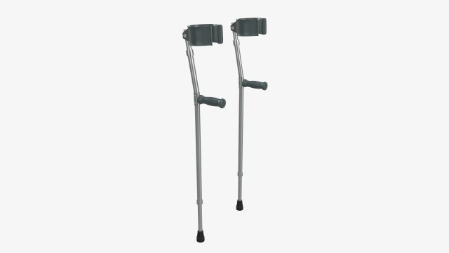 Lightweight walking forearm crutches 3D Model .c4d .max .obj .3ds .fbx .lwo .lw .lws