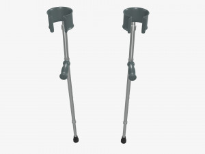 Lightweight walking forearm crutches Model 3D