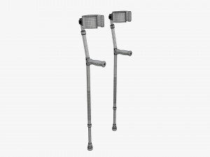 Lightweight walking forearm crutches Model 3D