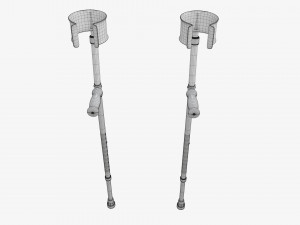 Lightweight walking forearm crutches Model 3D