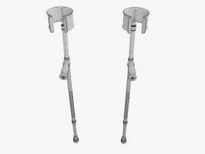 Lightweight walking forearm crutches 3D Model