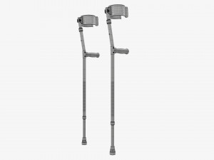 Lightweight walking forearm crutches Model 3D