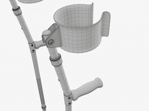 Lightweight walking forearm crutches Model 3D
