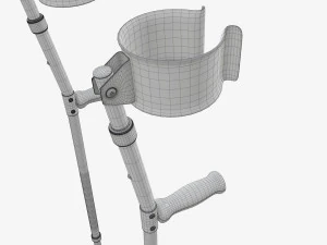 Lightweight walking forearm crutches 3D Model