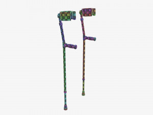 Lightweight walking forearm crutches Model 3D