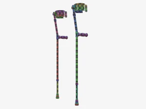 Lightweight walking forearm crutches 3D Model