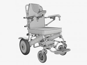 Lite folding powered wheelchair Modello 3D