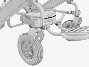Lite folding powered wheelchair Modello 3D