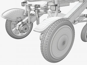 Lite folding powered wheelchair Modello 3D