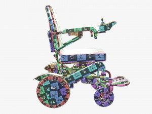 Lite folding powered wheelchair Modello 3D