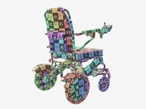 Lite folding powered wheelchair Modello 3D