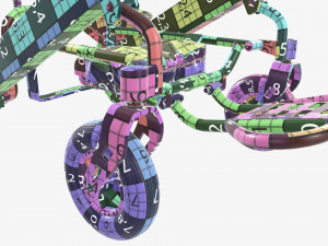 Lite folding powered wheelchair Modello 3D