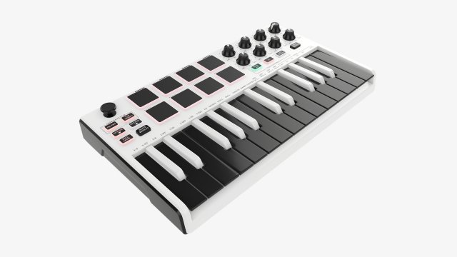 Mini keyboard controller 25 key Model 3D .c4d .max .obj .3ds .fbx .stl .blend 