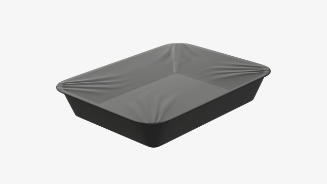 Plastic food container box tray with foil mockup 01 Modelo 3D .c4d .max .obj .3ds .fbx .stl .blend 