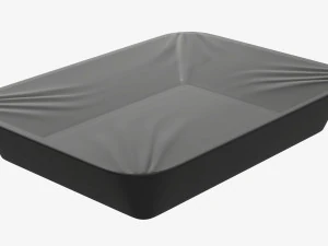 Maqueta de bandeja de caja de contenedor de comida de pl&aacute;stico con papel de aluminio 01 Modelo 3D