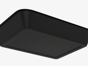 Maqueta de bandeja de caja de contenedor de comida de pl&aacute;stico con papel de aluminio 01 Modelo 3D