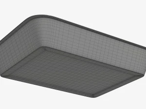 Maqueta de bandeja de caja de contenedor de comida de pl&aacute;stico con papel de aluminio 01 Modelo 3D