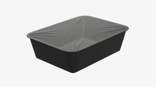 Plastic food container box tray with foil mockup 02 Model 3D .c4d .max .obj .3ds .fbx .stl .blend 