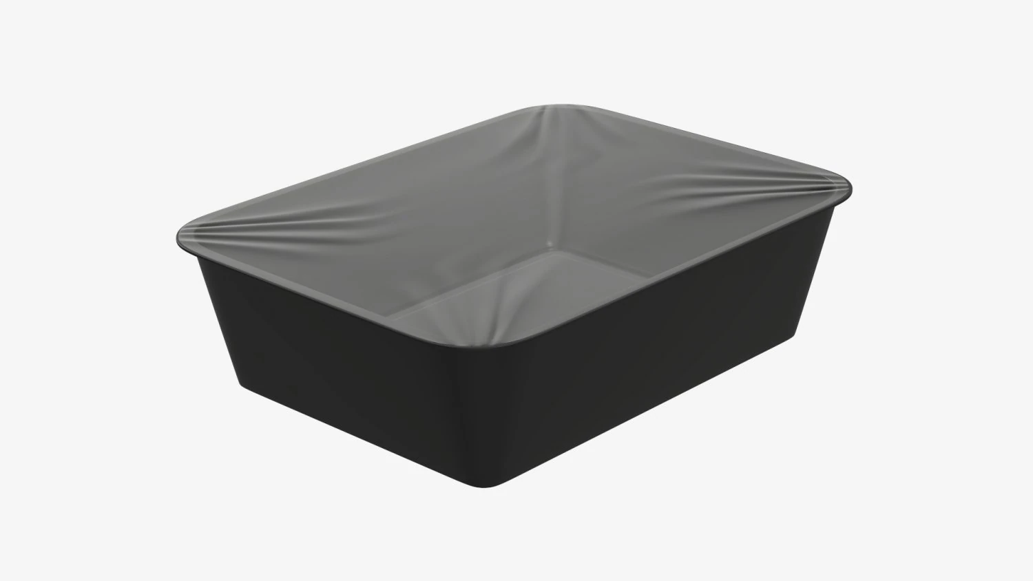 Plastic food container box tray with foil mockup 02 3D Model .c4d .max .obj .3ds .fbx .stl .blend