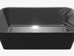 Plastic food container box tray with foil mockup 02 3D Model