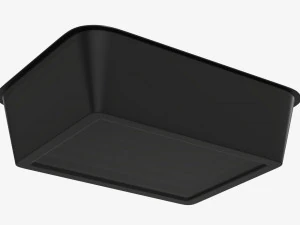 Plastic food container box tray with foil mockup 02 3D Model