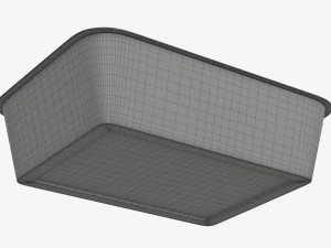 Plastic food container box tray with foil mockup 02 3D Model