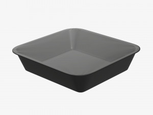 Plastic food container box tray with foil mockup 03 Modelo 3D