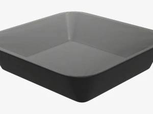 Plastic food container box tray with foil mockup 03 3D Model