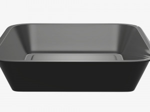 Plastic food container box tray with foil mockup 03 3D Model