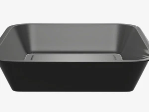 Plastic food container box tray with foil mockup 03 3D Model