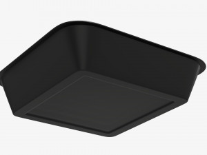Plastic food container box tray with foil mockup 03 3D Model