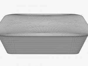 Plastic food container box tray with foil mockup 03 3D Model