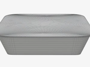 Plastic food container box tray with foil mockup 03 3D Model
