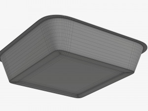 Plastic food container box tray with foil mockup 03 3D Model