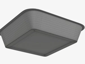 Plastic food container box tray with foil mockup 03 3D Model