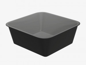 Plastic food container box tray with foil mockup 04 3D Model