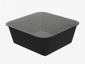 Plastic food container box tray with foil mockup 04 Modelo 3D