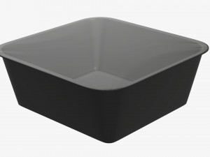 Plastic food container box tray with foil mockup 04 Modelo 3D