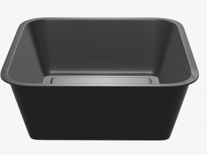 Plastic food container box tray with foil mockup 04 Modelo 3D