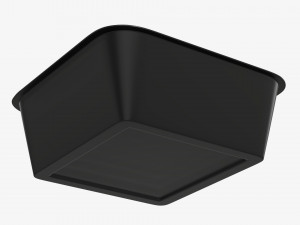 Plastic food container box tray with foil mockup 04 Modelo 3D