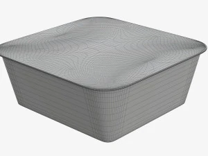 Plastic food container box tray with foil mockup 04 3D Model