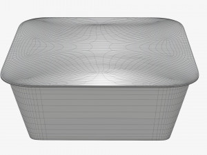 Plastic food container box tray with foil mockup 04 Modelo 3D